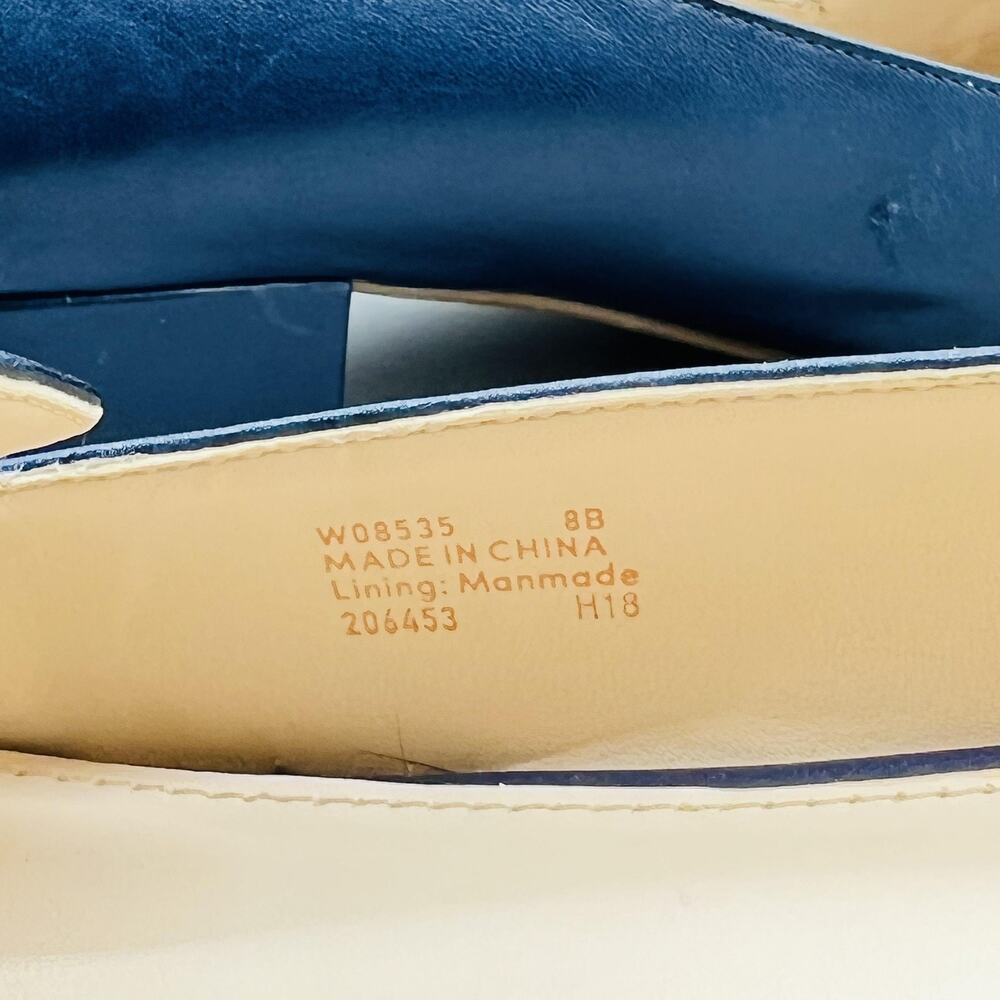 Cole Haan Shoes Women 8 Blue Leather Loafer Flats Pointed Toe Block Heel Slip On - Picture 9 of 11
